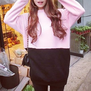 Eva Fashion Color Block Long Pullover