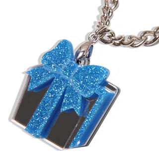 Sweet & Co. Sweet Blue Glitter Present Chain Silver Necklace