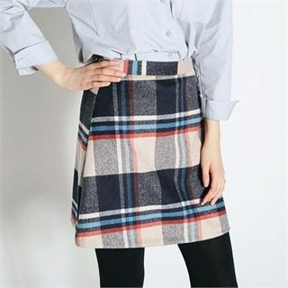 MAGJAY Plaid Wool Blend Mini Skirt