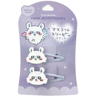 Chiikawa Mascot Hair Clip - Momonga Purple (Set of 2) 77 x 119mm