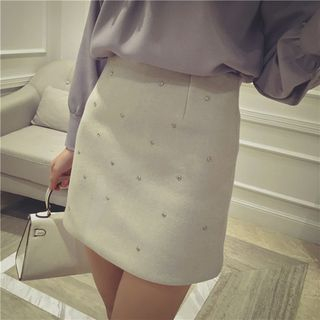 MayFair Rhinestone Woolen Skirt