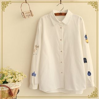 Fairyland Long-Sleeve Embroidered Appliqu  Shirt