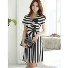 Striped Short Sleeve A-line Dress от YesStyle.com INT Striped Short Sleeve A-line Dress от YesStyle.com INT