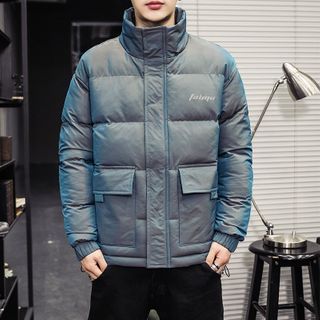 Lettering Zip Padded Coat