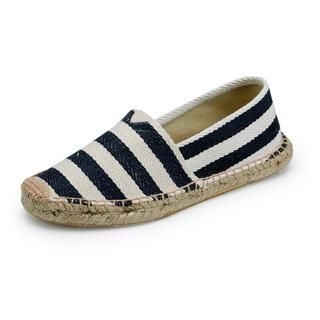 Mable Striped Canvas Flat Slip-ons