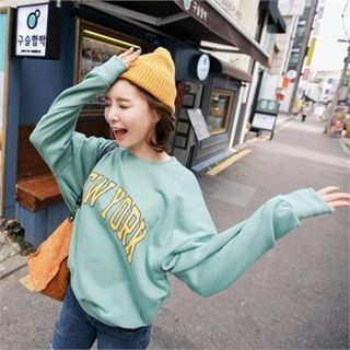 QNIGIRLS Brushed Fleece Lettering Sweatshirt