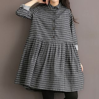 Jolly Club Long-Sleeve Check A-Line Dress