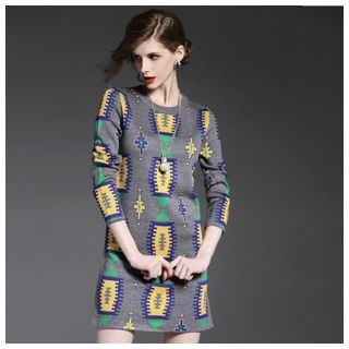 Y:Q Pattern Knit Dress