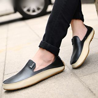 NOVO Faux Leather Panel Slip Ons