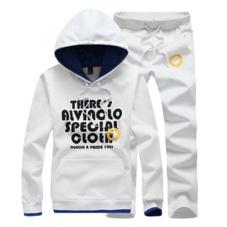 Bay Go Mall Set: Lettering Pullover + Sweatpants