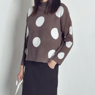 Pony's Tale Dotted Mock Neck Sweater