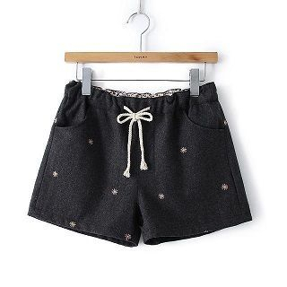 TOJI Embroidered Drawstring Shorts