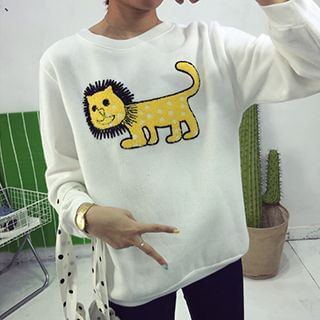 Eva Fashion Embroidered Lion Pullover