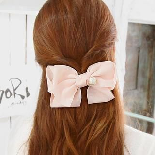 soo n soo Faux-Pearl Accent Ribbon Hair Pin