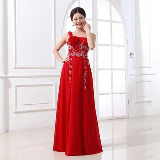 Royal Style Diamante One-Shoulder Sheath Evening Gown