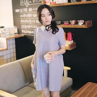 Tokyo Fashion Short-Sleeve Pintuck Shift Dress