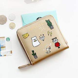 Full House Faux-Leather Printed Zipped Wallet