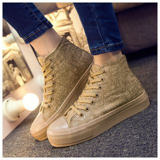 EUNICE High-Top Canvas Sneakers
