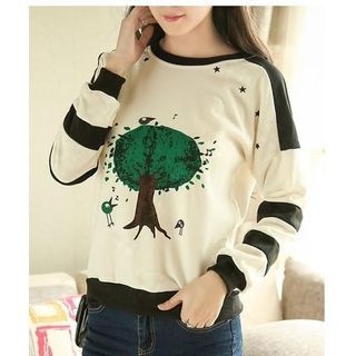 Soft Luxe Tree Print Pullover