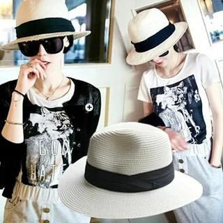 Clair Fashion Straw Hat White - One Size