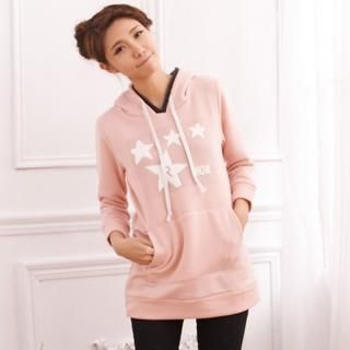 RingBear Studded Star-Print Dual-Hooded Pullover