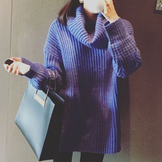 Octavia Stand Collar Long Sweater