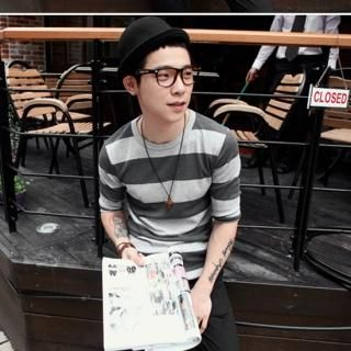 3/4-Sleeve Striped T-Shirt