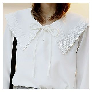Sechuna Long-Sleeve Tie-Front Blouse