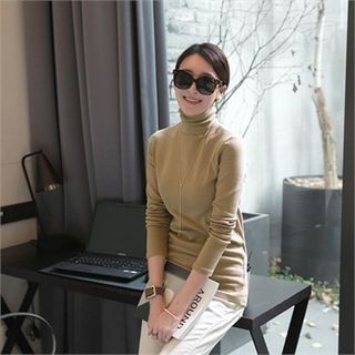 mayblue Turtle-Neck Slim-Fit Top