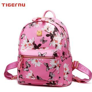 TIGERNU Floral Faux Leather Backpack