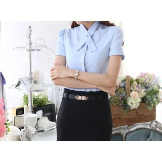 Didisa Set: Short-Sleeve Blouse + Pencil Skirt