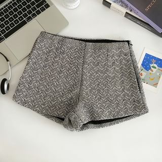 Low Rise Herringbone Dress Shorts