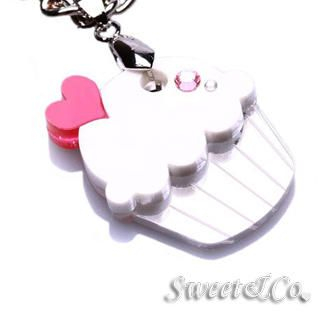 Sweet & Co. Sweet&Co Mini Silver-White Cupcake Crystal Necklace Silver - One Size