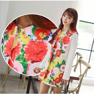 SUYISODA Floral Buttoned Jacket