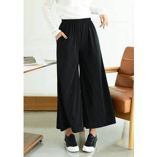 DEEPNY Band-Waist Wide-Leg Pants