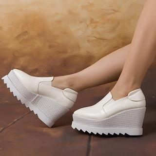Mancienne Faux-Leather Wedges