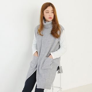 Envy Look Sleeveless Cutout-Front Long Knit Top