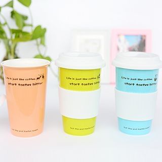 Class 302 Double Wall Ceramic Travel Mug with Silicone Lid