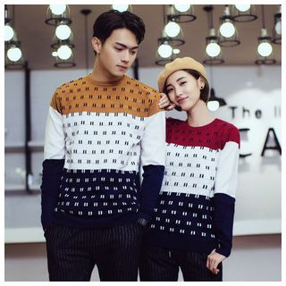 Simpair Color-Block Couple Sweater