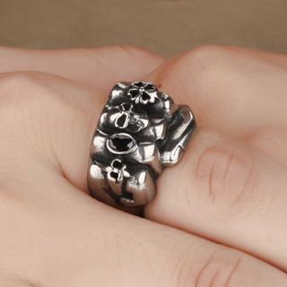 Andante Skull Fist Titanium Steel Ring