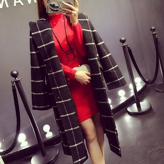 RUI Plaid Snap-Button Coat