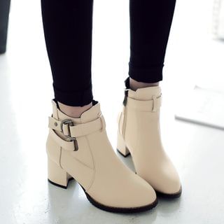 Moonville Buckled Heeled Ankle Boots