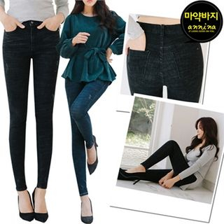 ANNINA Brushed-Fleece Skinny Jeans