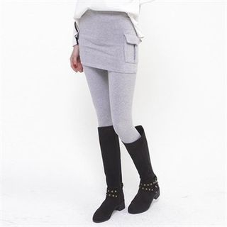GLAM12 Inset Cargo-Pocket Trim Skirt Leggings