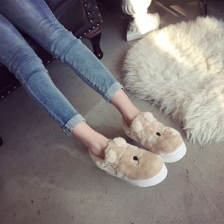 Linda Lane Bear Accent Platform Slip-Ons