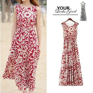 SUYISODA Print Maxi Dress