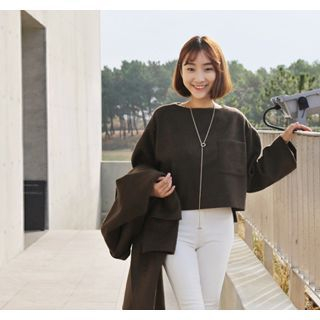 ssongbyssong Cropped-Length Wool Blend Blouse