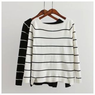 TOJI Long-Sleeve Striped Knit Top