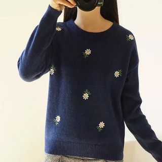 Aigan Embroidered Daisy Sweater