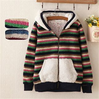 P.E.I. Girl Pocket Stitching Hooded Jacket